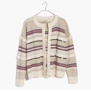 Madewell Paillette-Stripe Cardigan Sweater